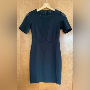 Black bodycon short Lucca Couture dress with sheer panels - little black dress